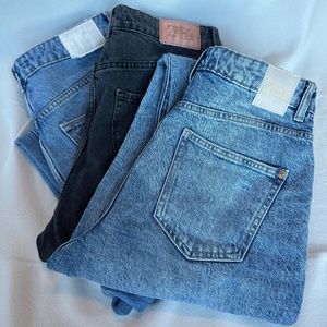 ZARA 3 Pairs STRAIGHT LEG JEANS WITH A HIGH WAIST